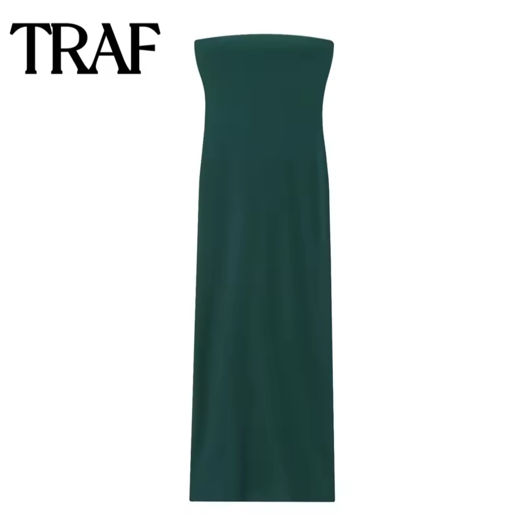 Women's Green Strapless Dress